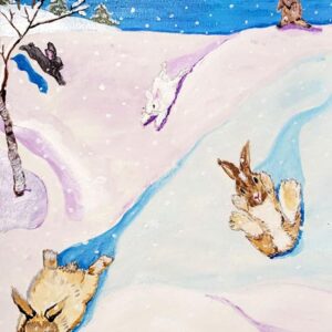 2022 Winter Card (Bunnies Sledding)